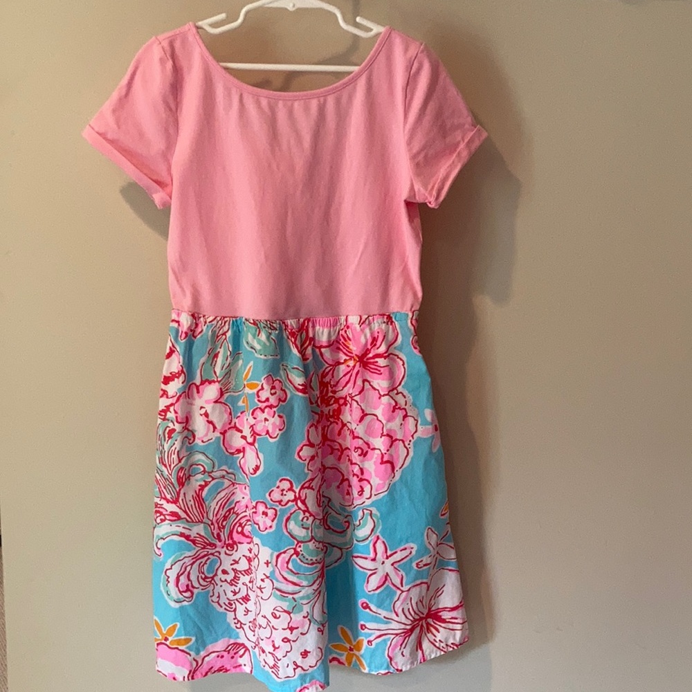 Lilly Pulitzer pink and blue summer dress for girls